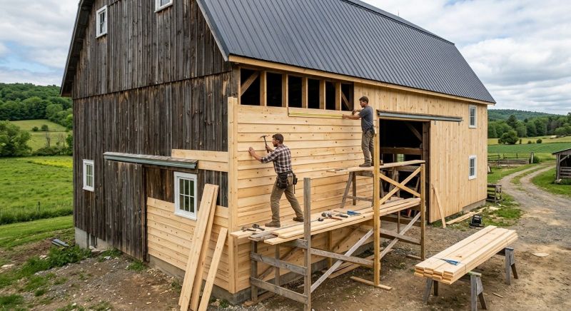 Barn Siding Installation in Wells, ME