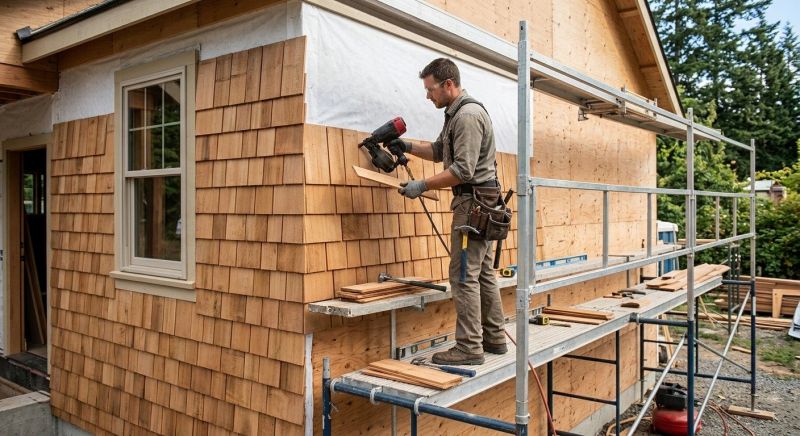 Cedar Siding Installation in Kennebunk, ME