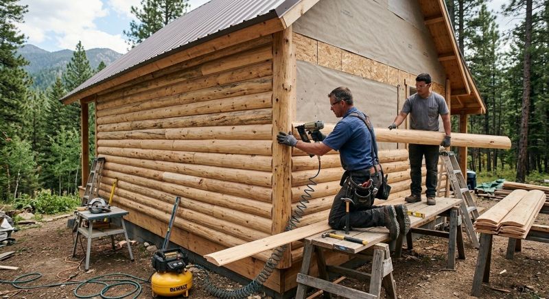 Log Siding Installation in Kennebunk, ME