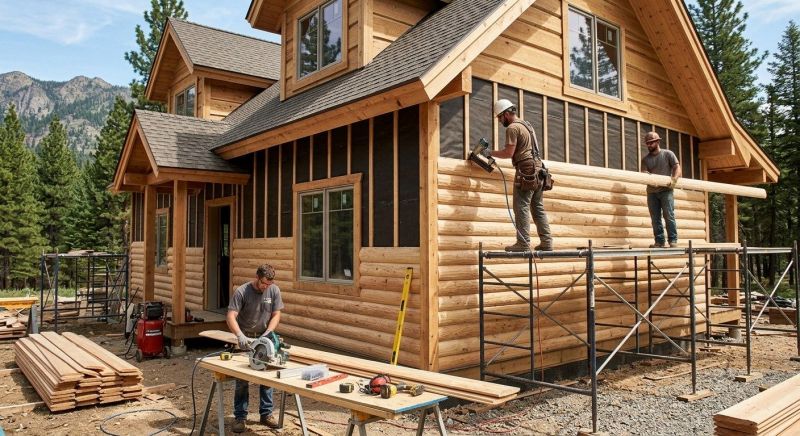 Log Siding Installation in Ogunquit, ME
