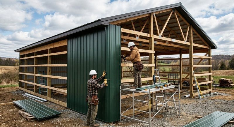 Pole Barn Siding Installation in Kittery, ME