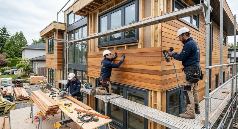 Wood Cladding Installation in Rye, NH