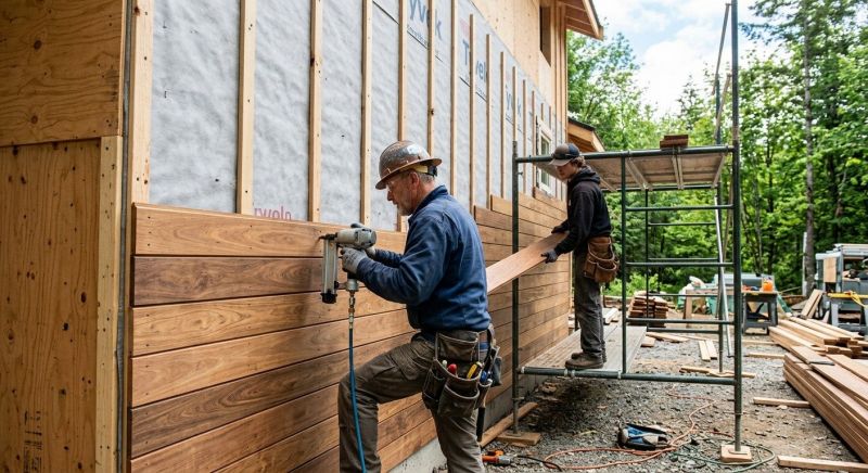 Wood Plank Siding Installation in Kittery, ME